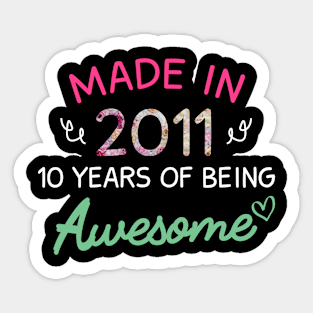 10 Years Old Birthday 2011 Born Gift Sticker